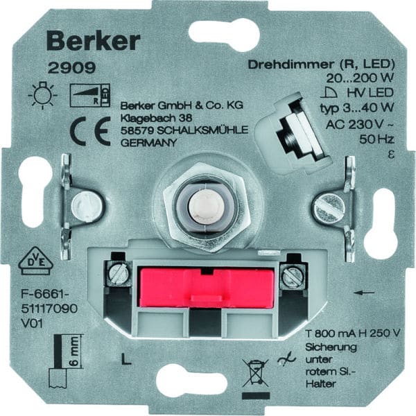 BERKER - Drehdimmer 200 W / LED 40 W Up