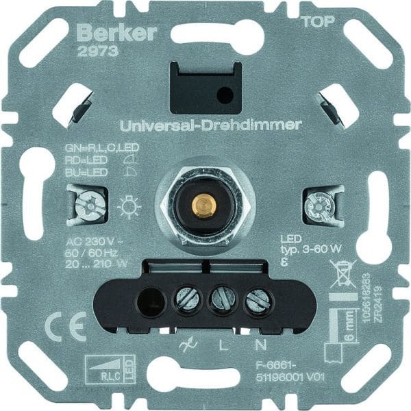 BERKER - Universal-Drehdimmer 210 W LED 60 W Up
