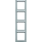 BERKER - Q.3 Rahmen 4fach senkrecht mit Beschriftungsfeld alu samt