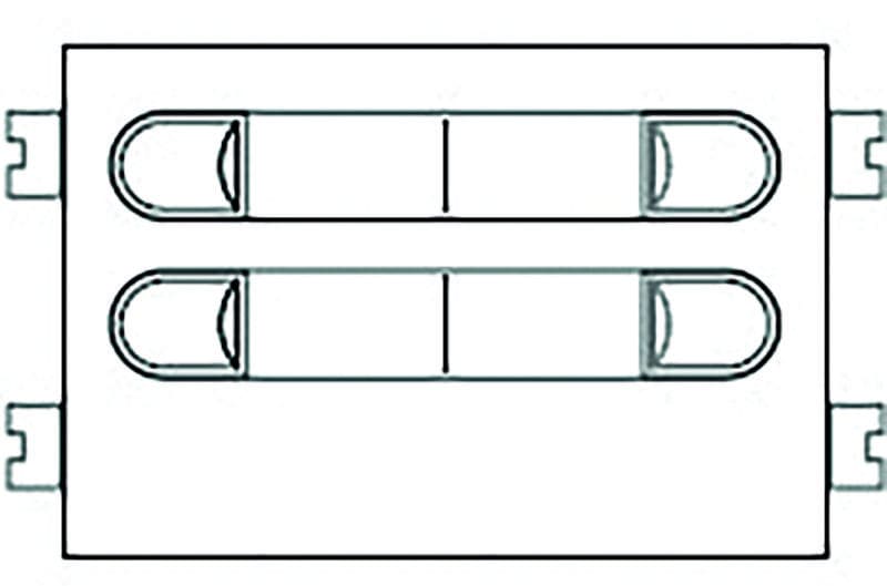 FERMAX - VDS-Tastenmodul, 2 Doppeltaster silber, CITY-MAX - modular