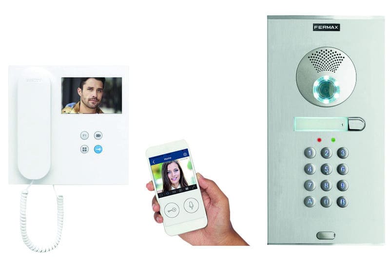 FERMAX - DUOX plus VEO WLAN 1TN Video Set CITYLINE Türstation CODE UP,silber/chrom