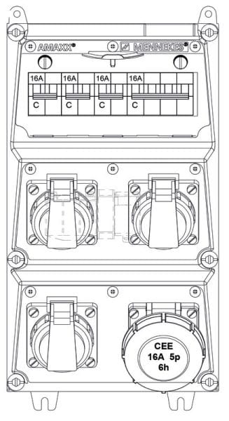 MENNEKES - AMAXX3 Rosenbauer 540074 Typ A 1x16/5, 3xSSD, 1xLS16A4p, 3xLS16A2p, IP6