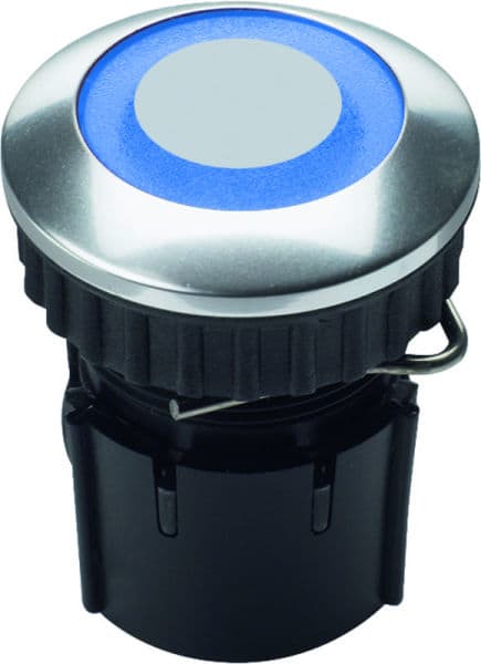 GROTHE - Klingeltaster LED, Knopf LED/blau Hülse Edelstahl (Typ PROTACT 220 LED)