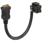 RUTENBECK - HDMI-Keystone (Buchse/Buchse), mit Kabelpeitsche (20 cm), schwarz
