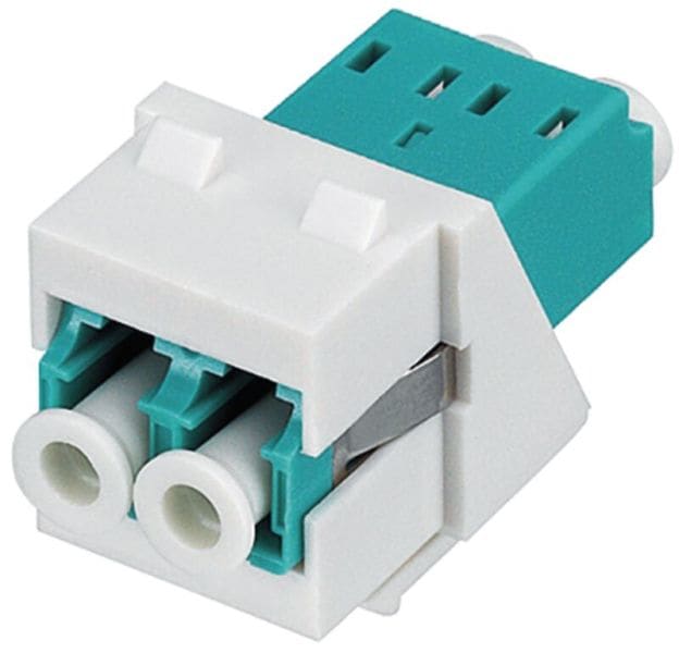 RUTENBECK - LC-D Keystone Modul, MM, OM3 (aqua), reinweiß