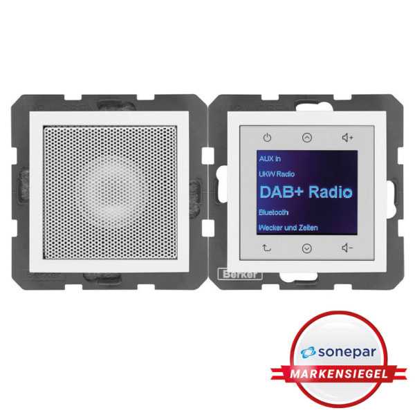BERKER - MS! S.1/B.x Radio Touch DAB+ Set mit LS, polarweiß glänzend