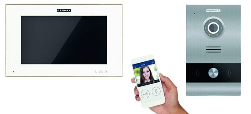 FERMAX - MEET 1TN Videoset, Alu/ silber 10 WIT Monitor weiß