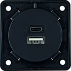 BERKER - USB Ladesteckdose 1xTyp A + Typ C Ladestrom 3A, anthrazit matt
