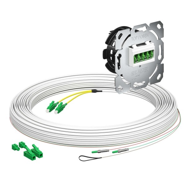 KAISER - Teilnehmeranschluss Gf-TA E3S Connect, UP, 2xF, LC/APC QD, L=20m, HÜP, LC/APC