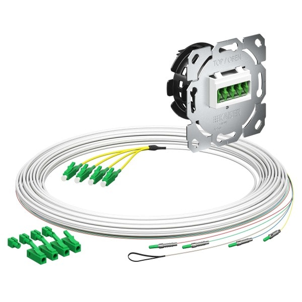 KAISER - Teilnehmeranschluss Gf-TA E3S Connect, UP, 4xF, LC/APC QD, L=10m, HÜP, LC/APC