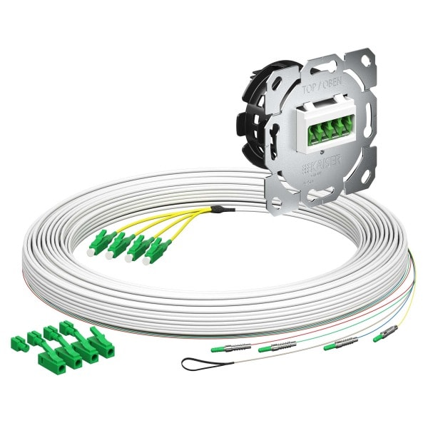 KAISER - Teilnehmeranschluss Gf-TA E3S Connect, UP, 4xF, LC/APC QD, L=20m, HÜP, LC/APC