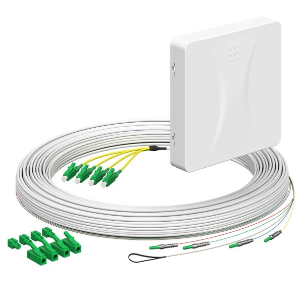 KAISER - Teilnehmeranschluss Gf-TA E3S Connect, AP, 4xF, LC/APC DX, L=20m, HÜP, LC/APC