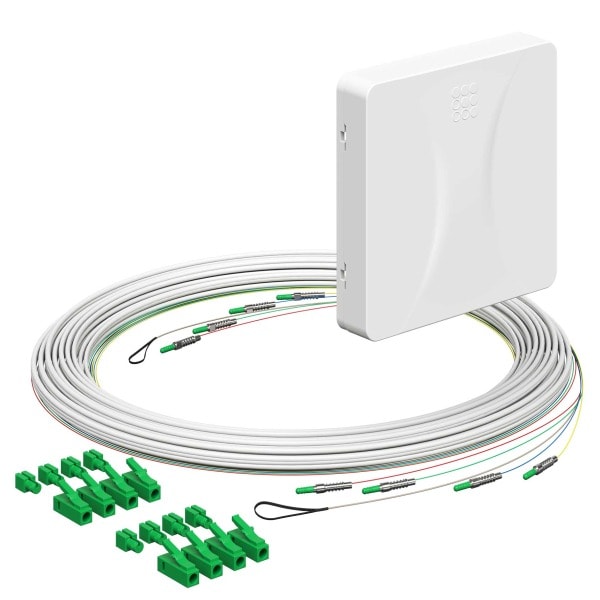 KAISER - Teilnehmeranschluss Gf-TA E3S Connect, AP, 4xF, LC/APC DX, L=10m, Gf-GV, LC/APC