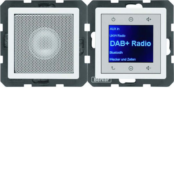 BERKER - Q.x Radio Touch DAB+ Set mit LS, polarweiß samt
