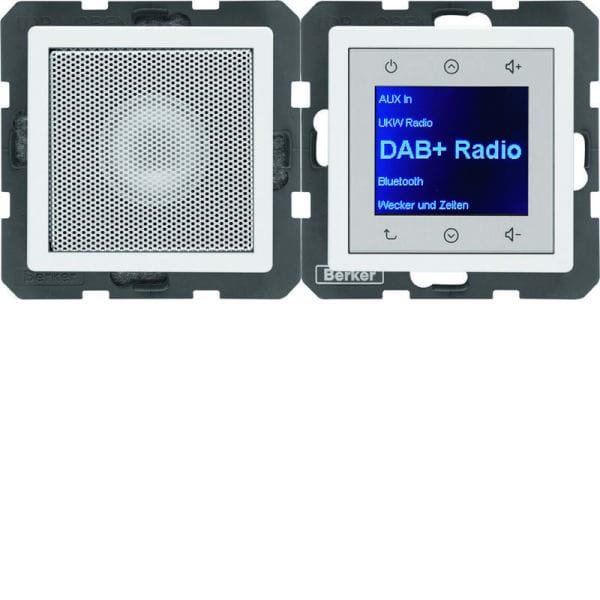 BERKER - Q.x Radio Touch DAB+/Bluet. Set mit LS, polarweiß samt