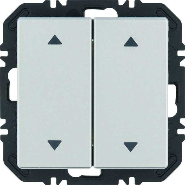 BERKER - Q.x EnOcean Modul mit Wippe 2fach mit Pfeil Aufdruck, alu samt