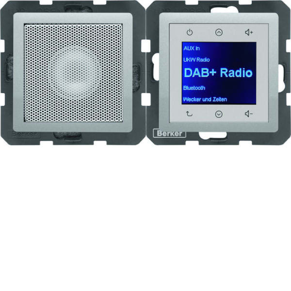 BERKER - Q.x Radio Touch DAB+ Set mit LS, alu samt