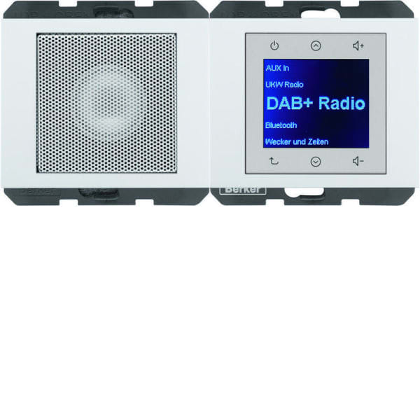 BERKER - K.1 Radio Touch DAB+/Bluet. Set mit LS, polarweiß glänzend