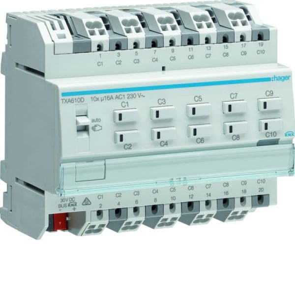 HAGER - KNX easy Schalt-/Jalousieaktor 10/5fach 16A C-Last REG