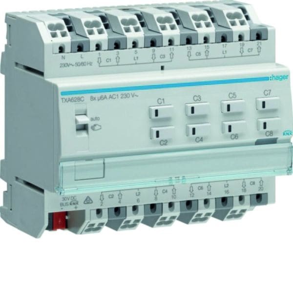 HAGER - KNX easy Jalousieaktor 8fach 230V REG