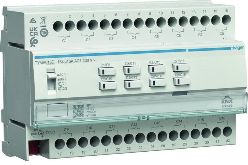 HAGER - KNX Schalt-/Jalousiekator 16/8fach 16A C-Last REG