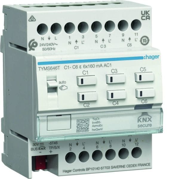 HAGER - KNX Heizungsaktor 6fach für 24/230V Stellantriebe Triac REG