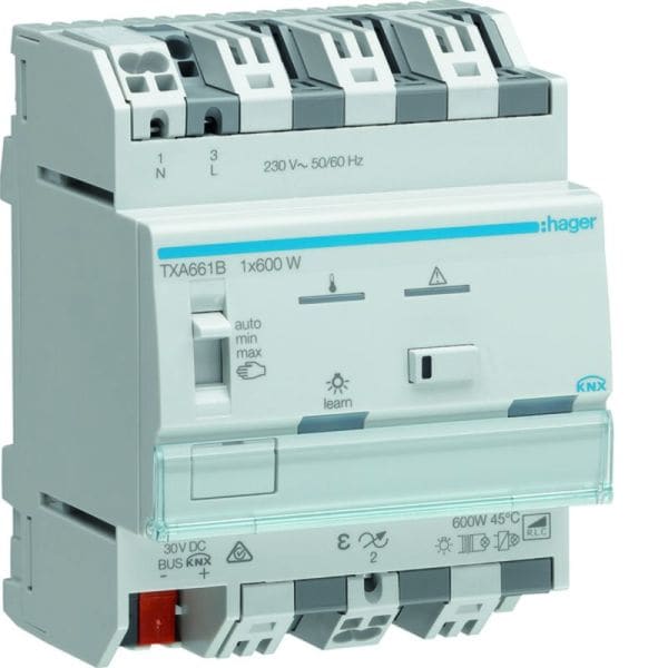 HAGER - KNX easy Univ.-/Dimmaktor 1fach 600 W REG