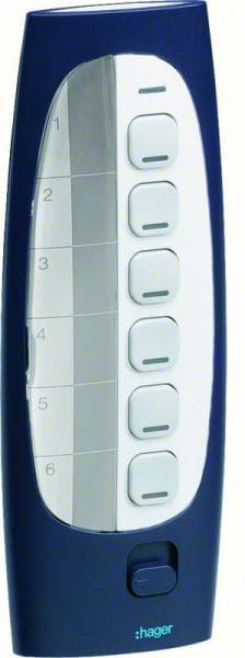 HAGER - KNX-RF Handsender 18-Kanal mit Beschriftungsfeld polarweiß/grau
