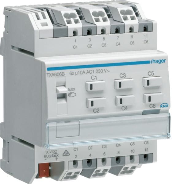 HAGER - KNX easy Schalt-/Jalousieaktor 6/3fach 10A REG