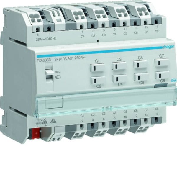 HAGER - KNX easy Schalt-/Jalousieaktor 8/4fach 10A REG