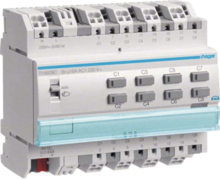 HAGER - KNX Schalt-/Jalousieaktor 8/4fach 16 A REG
