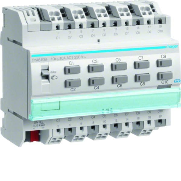 HAGER - KNX Schalt-/Jalousieaktor 10/5fach 10 A REG
