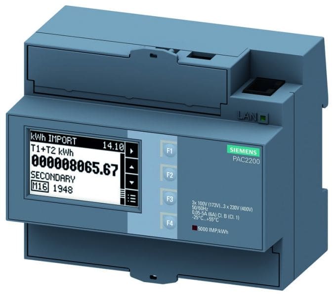 MENNEKES PV - SIEMENS Messgerät 3ph,400 V,Wandlerm. Modbus TCP+MID,Schein-/Wirk-/Blindenerg.