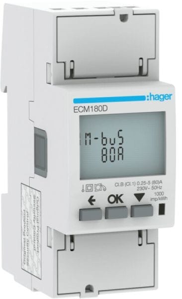 HAGER - Energiezähler 1ph,direkt 80A, MBUS, MID