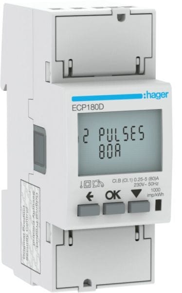 HAGER - Energiezähler 1phasig,direkt 80A, S0,MID