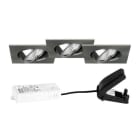 BRUMBERG - BB05 Einbaustr.set 3er quadr. nickel mmatt 230V 6W 3000K 38°