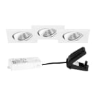 BRUMBERG - BB05 Einbaustr.set 3er quadr. str. weiss 230V 6W 3000K 38°