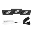 BRUMBERG - BB05 Einbaustr.set 3er quadr. str. schwarz 230V 6W 3000K 38°