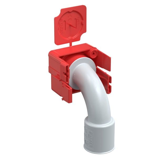 KAISER - Betonbau, B2 Wand-Decken-Übergang 90° für Ø 32 mm-Rohre, Magnetaufnahme 2-tlg