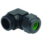 AGRO - Winkel-Kabelverschr. 90° Kst. M16x1.5, Schwarz RAL 9005 Kabel Ø 6.5-9.5 mm