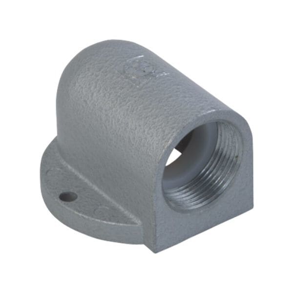 AGRO - Flanschwinkel 90° Zinkdruckguss 3x Pg16 hammerschlaglack. grau BxHxT=70x124x34mm
