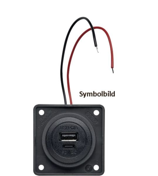 BERKER - Integro USB Ladesteckd. A-C QC/PD 2fach, 12 V, braun