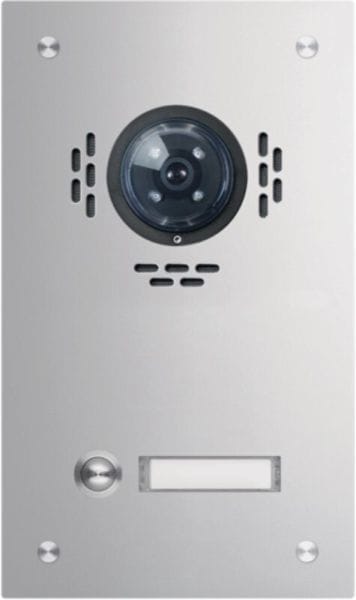ELCOM - TVG-1/1 Türstation f Kamera-Türlautsprecher 1/1 Rund-Taster UP Edelst. matt ESTA