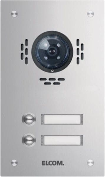ELCOM - TVG-2/1 Türstation f Kamera-Türlautsprecher 2/1 Rund-Taster UP Edelst. matt ESTA