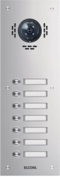 ELCOM - TVG-7/1 Türstation f Kamera-Türlautsprecher 7/1 Rund-Taster UP Edelst. matt ESTA