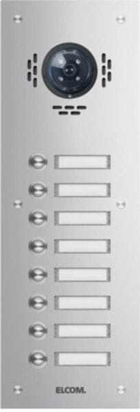 ELCOM - TVG-8/1 Türstation f Kamera-Türlautsprecher 8/1 Rund-Taster UP Edelst. matt ESTA