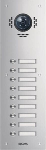 ELCOM - TVG-9/1 Türstation f Kamera-Türlautsprecher 9/1 Rund-Taster UP Edelst. matt ESTA