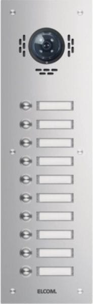 ELCOM - TVG-10/1 Türstation für Kamera-Türlautsp.10/1 Rund-Taster UP Edelst. matt ESTA