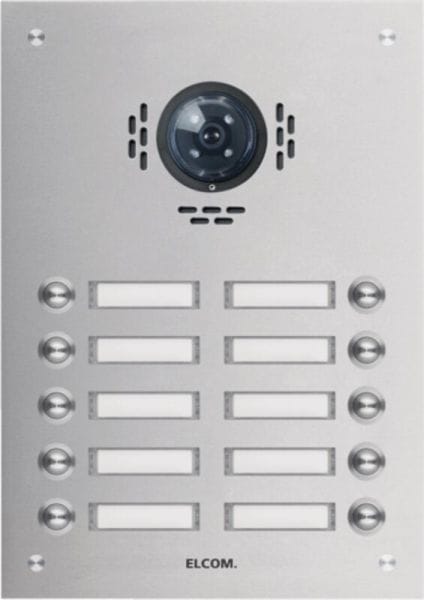 ELCOM - TVG-10/2 Türstation für Kamera-Türlautsp.10/2 Rund-Taster UP Edelst. matt ESTA