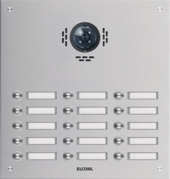 ELCOM - TVG-15/3 Türstation für Kamera-Türlautsp.15/3 Rund-Taster UP Edelst. matt ESTA